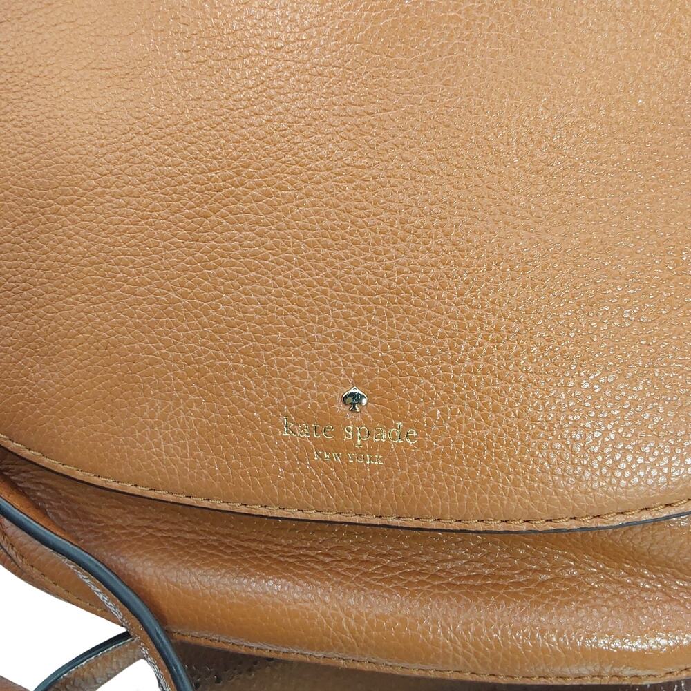 Kate Spade New York Brown Pebbled Leather Crossbody Saddle Bag EUC - Picture 12 of 12
